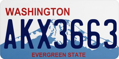WA license plate AKX3663