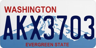 WA license plate AKX3703