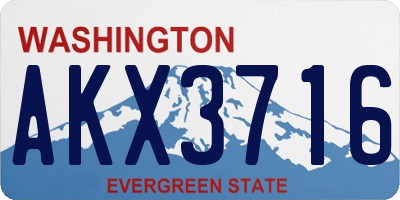 WA license plate AKX3716