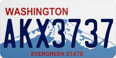 WA license plate AKX3737