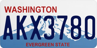WA license plate AKX3780