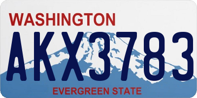 WA license plate AKX3783