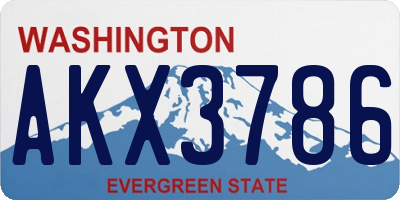 WA license plate AKX3786