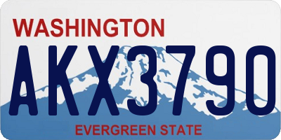 WA license plate AKX3790