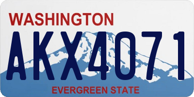 WA license plate AKX4071
