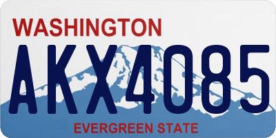 WA license plate AKX4085