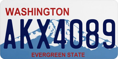 WA license plate AKX4089