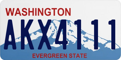 WA license plate AKX4111