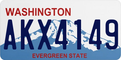 WA license plate AKX4149
