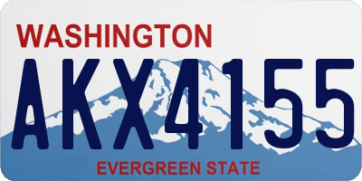 WA license plate AKX4155