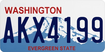 WA license plate AKX4199