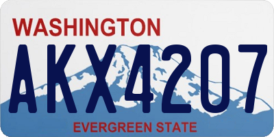 WA license plate AKX4207