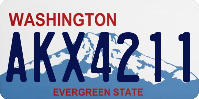 WA license plate AKX4211