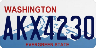 WA license plate AKX4230