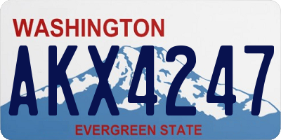 WA license plate AKX4247