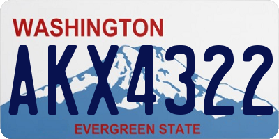 WA license plate AKX4322