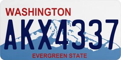 WA license plate AKX4337