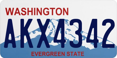 WA license plate AKX4342