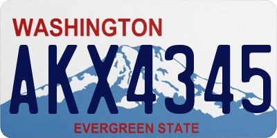 WA license plate AKX4345