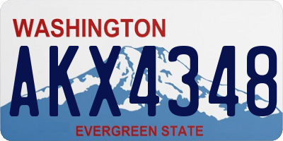 WA license plate AKX4348