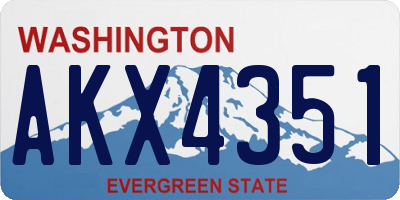 WA license plate AKX4351