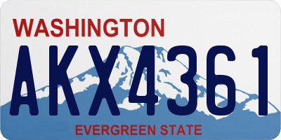 WA license plate AKX4361