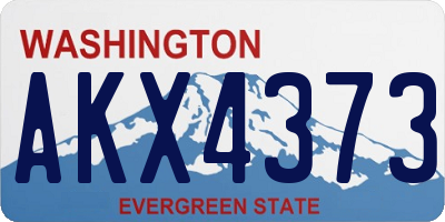 WA license plate AKX4373