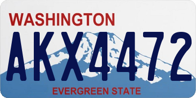 WA license plate AKX4472