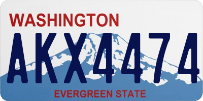 WA license plate AKX4474