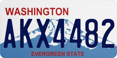 WA license plate AKX4482