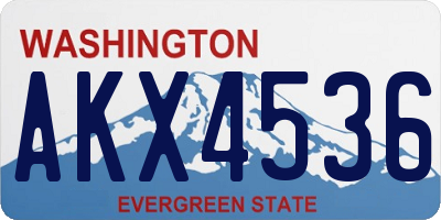 WA license plate AKX4536
