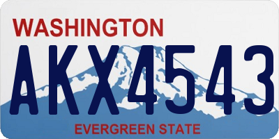 WA license plate AKX4543