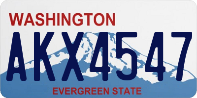 WA license plate AKX4547
