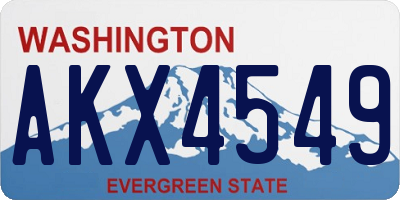 WA license plate AKX4549