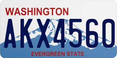 WA license plate AKX4560