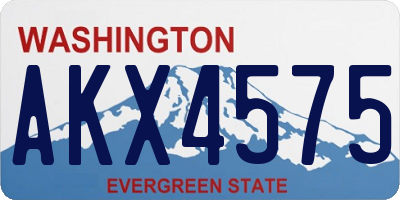 WA license plate AKX4575