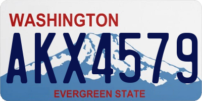 WA license plate AKX4579