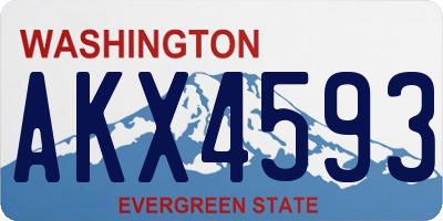 WA license plate AKX4593