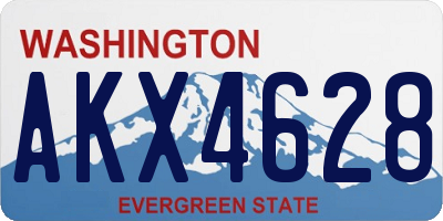 WA license plate AKX4628