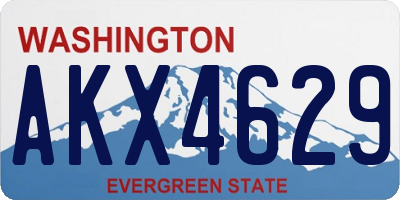 WA license plate AKX4629
