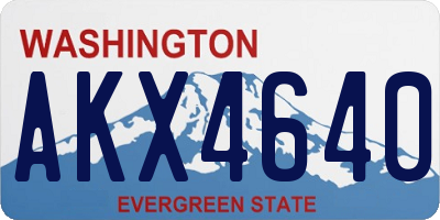 WA license plate AKX4640