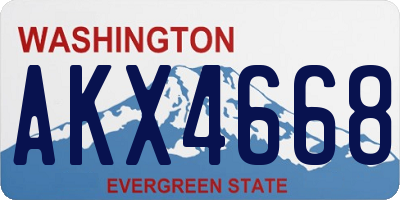 WA license plate AKX4668
