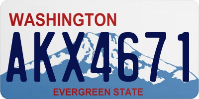 WA license plate AKX4671