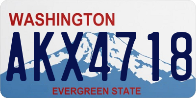 WA license plate AKX4718