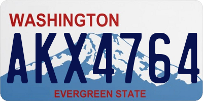 WA license plate AKX4764