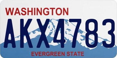 WA license plate AKX4783