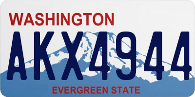WA license plate AKX4944