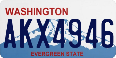 WA license plate AKX4946