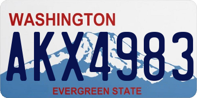 WA license plate AKX4983