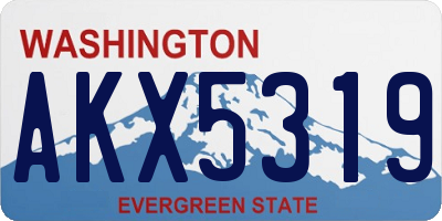 WA license plate AKX5319